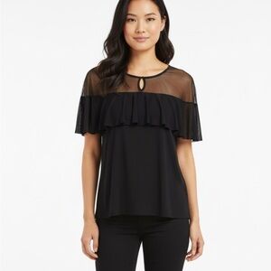 Womens XL Inc Black SS Top